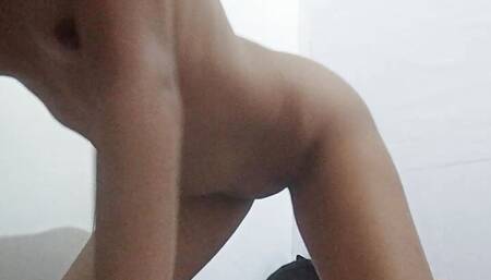 Shy and horny 20 gf shows tits and rubs herself wet on cam