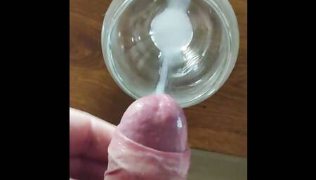Fresh Greek sperm in the glass