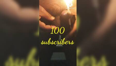 #shorts Celebration of 100 subscribers with Candle fire