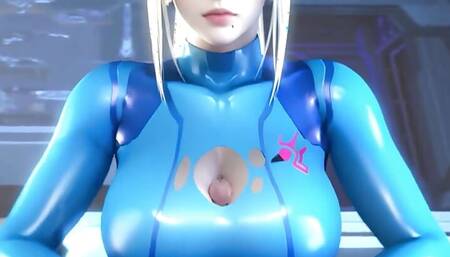Metroid Samus Aran cosplay Titjob Uncensored Hentai AI generated