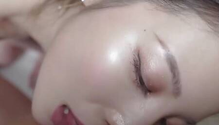 A sexy, black-haired amateur married Japanese beauty. Blowjob and creampie sex, uncensored 2