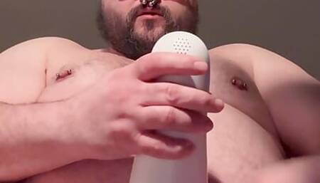 Big Bull Boss Cigars Muscle flex and Fleshlight filled with Bull hot cum