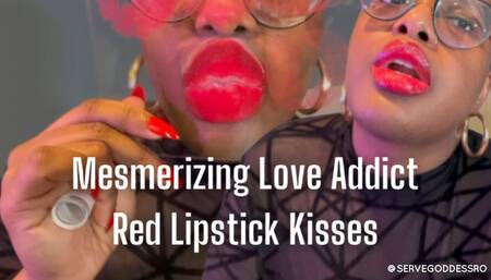 Mesmerizing Love Addict Red Lipstick Kisses by Royal Ro HD MP4 1080p - plexiglass kisses, ebony female domination, lingerie, mouth fetish, lipstick fetish, mesmerize, love addiction, kissing fetish, ebony female domination, lingerie