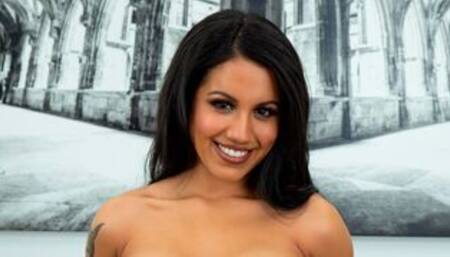 Playful brunette chick Nina White gets impaled in her lovely poses