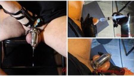Chastity cage slave balls full cum milking & cock sounding torture CUMS GALLONS PROSTATE VIBRATOR