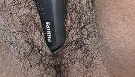 Masturbation with trimmer