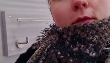 Hazel Reid tries on a pink bikini