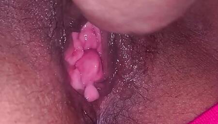 Husband liking pussy and play