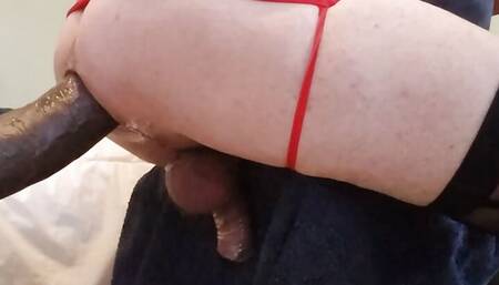 Gay.Slut crossdresser suck and fuck with big black dildo