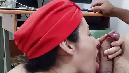 STEPMOTHER GIVES HER STEPSON A GOOD BLOWJOB.