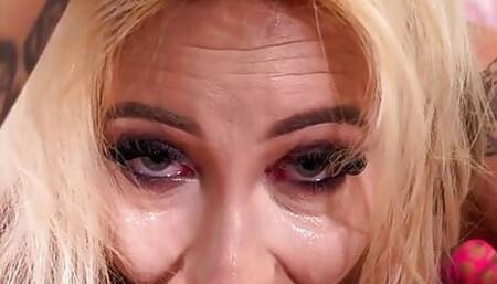 Amazing Blonde Girl Gagging on Cock - Deepthroat - Balls Licking - Sloppy Blowjob