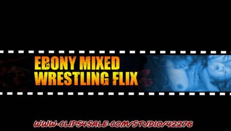 Ebony Mixed Wrestling Bearhug Submit A Bitch WMV