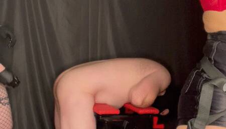 Domina Ava Savage & Miss Cèline Spit Roast their slave