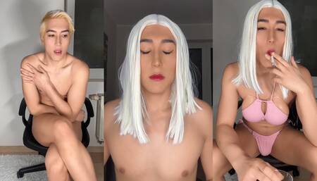 Teleported, feminized braindead and smoking bimbo slut