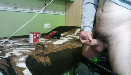 Fucking my hand hard with my big cock standing in front of the computer - espantanenasxx, espantanenas_69