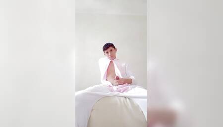 femboy bunny plays and has fun with her soft body