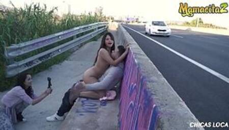 CHICS LOCA - #Nikol #Alberto Blanco - Sexy Latina Teen Bangs With Boyfriend Near The Highway - THIS IS INSANE!