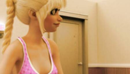 Sexy FUTA dickgirl fucs her little dolly