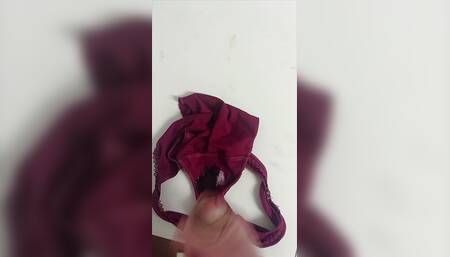 Cumming on very dirty BBW cuckold milf panty