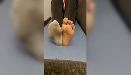 Smelly white Socks after a long day