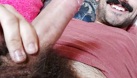 Spanish hunk masturbates hairy big cock