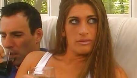 Sex starved brunette gets her shaved pussy licked