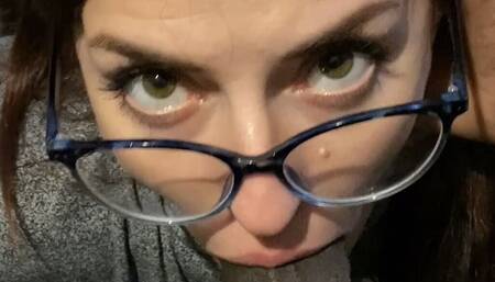 Italian Nerdy Girl Kneels and Blows BBC - Carolina Iena Interracial POV Blowjob