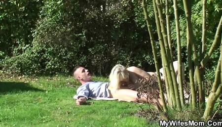 Outdoor smut with bendy hoochie from My Wifes Mom