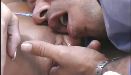Blonde MILF Gets Nice Fucking on the Sun Bed and Then Jizzed All Over Her Face