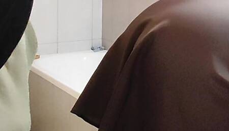 I saw my husband fucking the cleaning lady in the toilet and recording it!