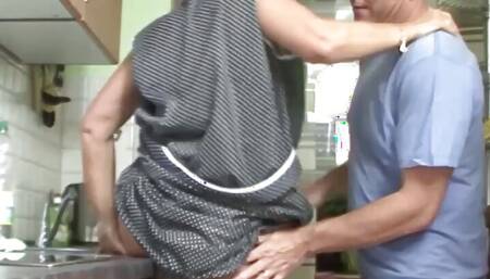 He fucks his own wife's grandma! She is lonely and needs help often and she still fucks very well!