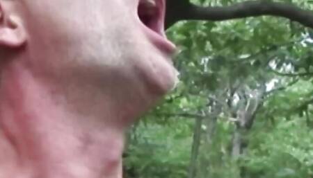Blonde wife in the woods.... retro