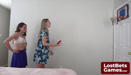 Strip Basketball Game with Aften Opal and Clary Fae