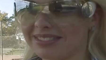Two Fit Baseball Players Have a Naughty Threesome with a Horny Blonde Lesbian