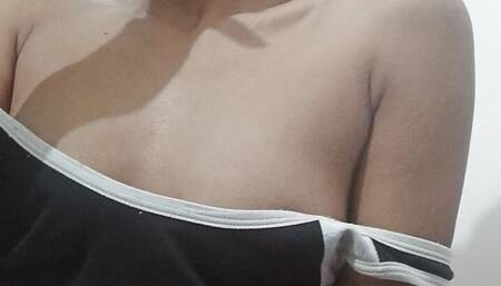 Perfect black tits on Nubian gal playing with pussy