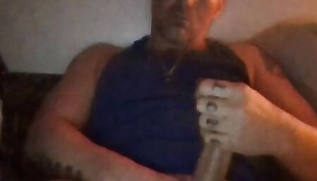 big dick ex con stroking  my big white dick