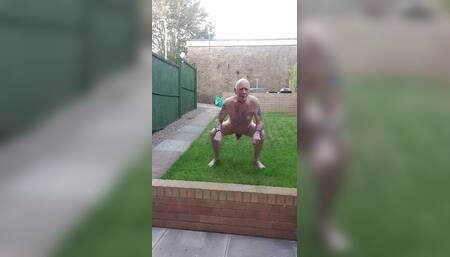 Naked Piss In The Garden