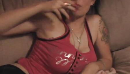 Busty teen brunette doggystyled