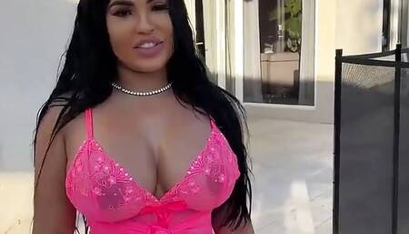 Big Butt Latina Goldendoll06 Is Stunning and Looking Hot as Hell Outside in Her Sexy Pink Lingerie! I Fuck Her Right Outside