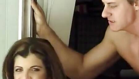 Gorgeous Brunette Gets Pounded Doggy Style Poolside