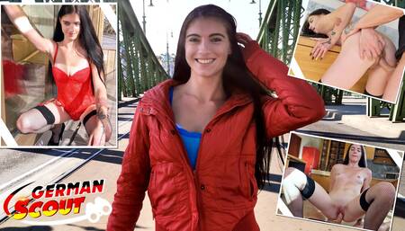 GERMAN SCOUT - Skinny Tall Teen Lana Lenani with long legs and Hair at Casting Fuck