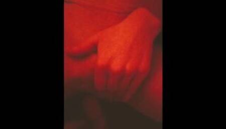 A young curly wife with a sexy red dress and long socks sent the first video report from Tinder date