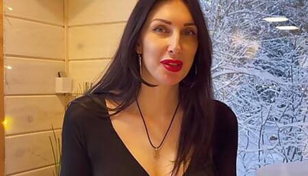 Hot wife on a date in a restaurant cheats on her husband