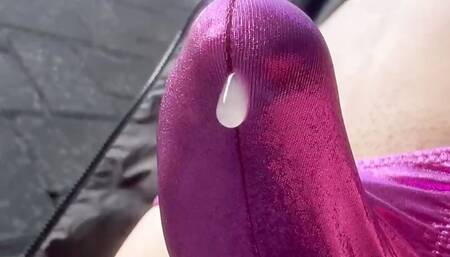 Cumshot in Thong Outdoor