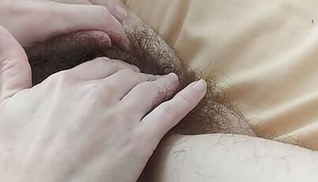 Dana exposes her beautiful hairy to your greedy looks after her orgasm