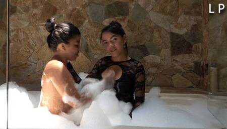 Ana Breastfeeding Jana In Jacuzzi With Foam