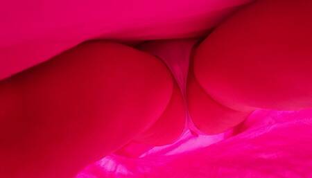 Upskirt Long Pink Dress