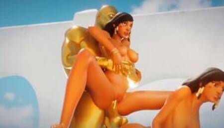 Pharah X Pharah Selfcest - Threesome - Yuri - [3d-SFM][BY-blendingnova]