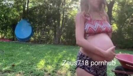Horny 9 months pregnant girl get fuck hard until water broke