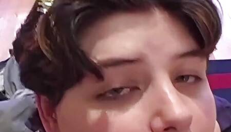 Sweet horny chunky slut gets face full of cum